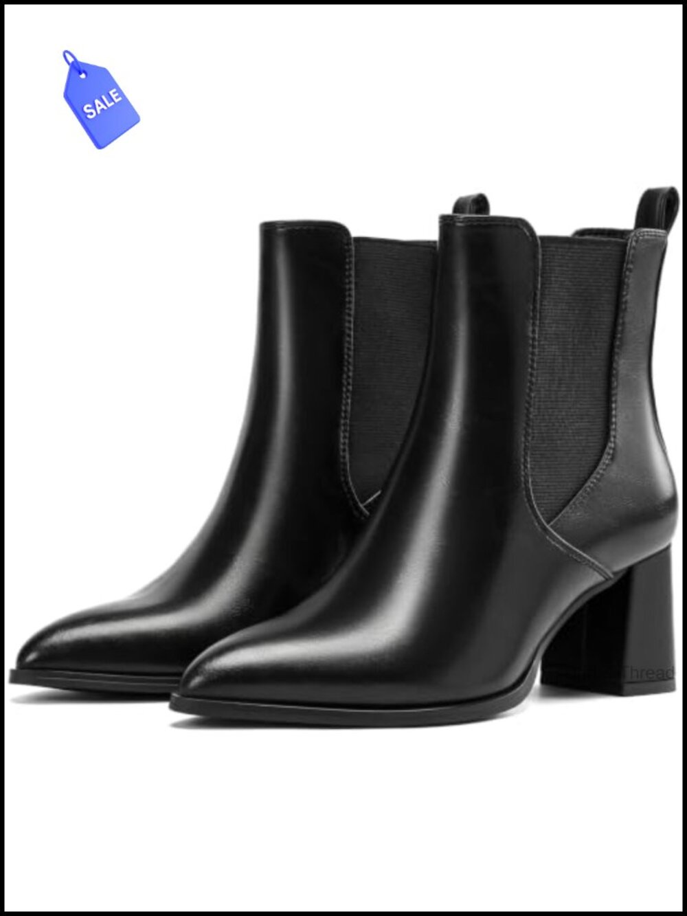 Wide Width Women's Chelsea Ankle Boots Chunky Pointed Toe